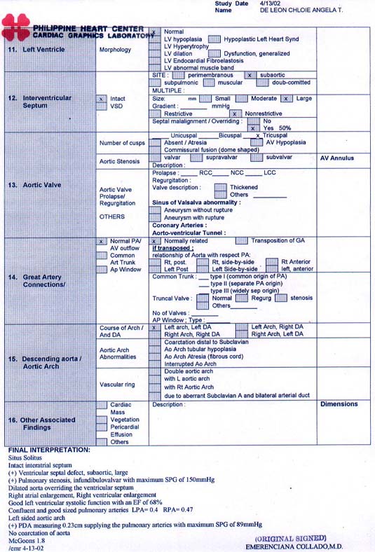 Chloie Angela T. de Leon - Pediatric Electrocardiography Report