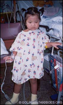 Oct. 1, This was the first time Dajed stood up after the two chest tubes were taken out. She has one chest tube left.
