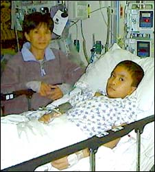 Mom Merlinda and Danlee at the ICU. Photo: Ira "Nurse"