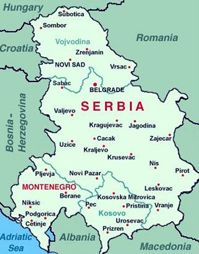 political map of serbia. hair Map of Serbia physical