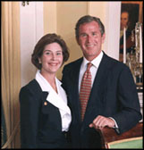 America's 43rd President, George W. Bush, and First Lady Laura Bush