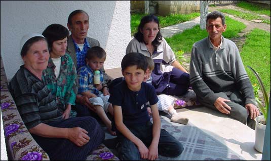 Arife Zejna. Girl Aged 7, now in USA for Lifesaving Surgery - Photo, her family in Kosovo, June 01 2002