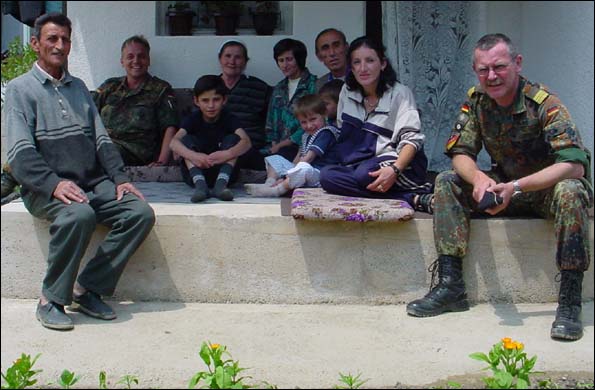 Arife Zejna. Girl Aged 7, now in USA for Lifesaving Surgery - Photo, her family in Kosovo, June 01 2002