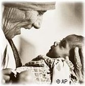 Mother Teresa and a baby
