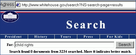 White House Search 1, child rights