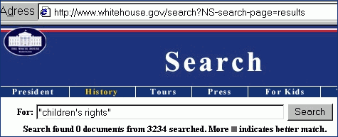 White House Search 3, children's rights